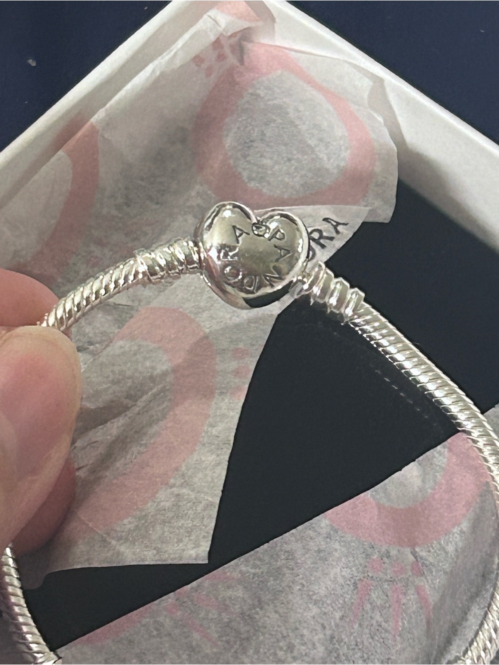Pandora Moments Heart Clasp Snake Chain Bracelet